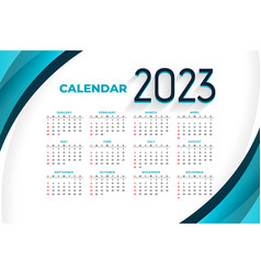 Modern Style 2023 New Year Calendar Template