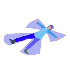 Winter Time Fun Snow Angel Icon Isometric