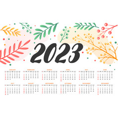 2023 New Year Calendar Design In Flower Style