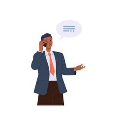 Businessman Cartoon Character Talking Phone