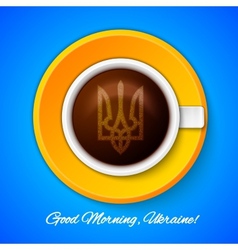 Cup Of Coffee With Coat Arms Ukraine Good Morning