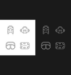 Swimming Pool Supplies Linear Icons Set For Dark