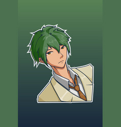 Cool Green Hair Boy Character