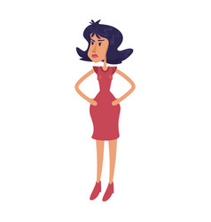 Angry Woman Flat Cartoon Frustrated Elegant