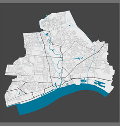 Detailed Map Kingston Upon Hull City Cityscape