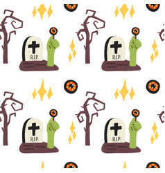 Grave Hand Zombie Halloween Pattern