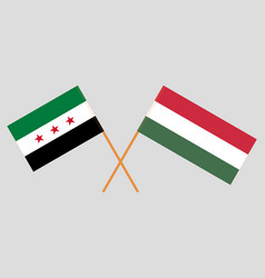 Hungarian And Syrian National Coalition Flags