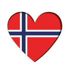 Isolated Heart Shape With The Flag Of Norway