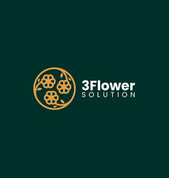 Logo 3 Flower Line Art Style