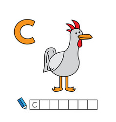 Cute Cartoon Animals Alphabet Chicken