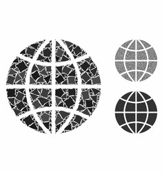 Planet Globe Mosaic Icon Unequal Pieces