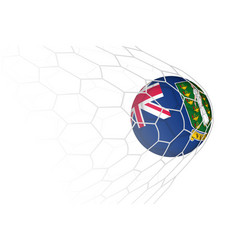 British Virgin Islands Flag Soccer Ball In Net