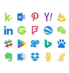 20 Social Media Icon Pack Including Bing Apps