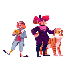 Male Clown And Female Animal Tamer