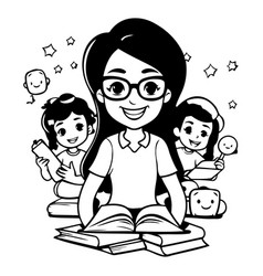 Teacher Reading A Book With Children In The