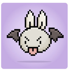 Bunny With Bat Wing In 8 Bit Pixel Art