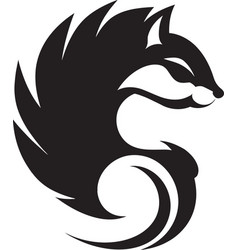 Chipmunk Tail Logo Icon Black Cheek