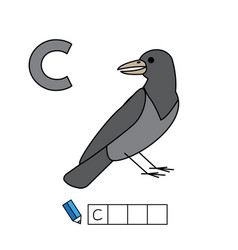 Cute Cartoon Animals Alphabet Crow