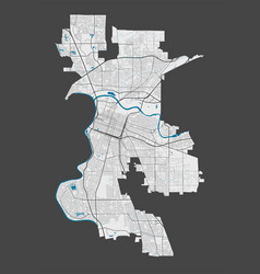 Detailed Map Sacramento City Cityscape Royalty