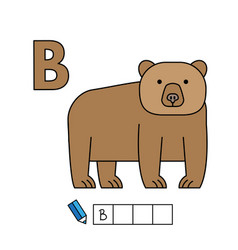 Cute Cartoon Animals Alphabet Bear