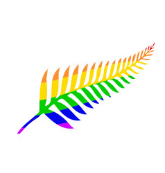 Gay Rainbow Flag Set With New Zealand Silver Fern