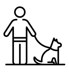 Man Walking Dog Icon Outline Style