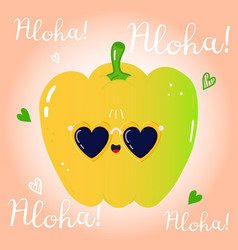 Cute Funny Colored Bell Pepper Character Hand