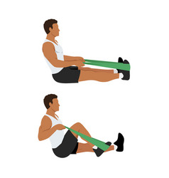 Man Doing Seated Resistance Knee Flexion Exercise