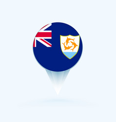 Map Pointer With Flag Of Anguilla