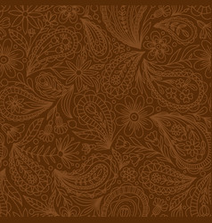 Mustard Seamless Background With Beige Paisley