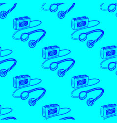 Cassette Player Seamless Pattern