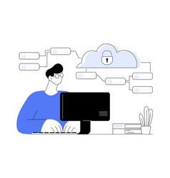 Cloud Security Isolated Cartoon