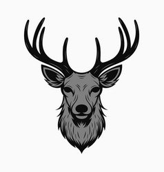 Deer Head Logo Black And White Color