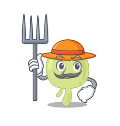 Lymph Node Mascot Design Working As A Farmer