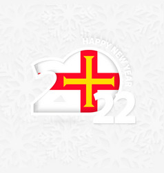 New Year 2023 For Guernsey On Snowflake Background