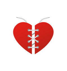 Red Heart Shape With Scheme Of Tying Shoe Laces