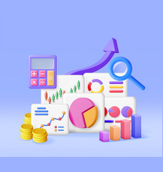 3d Financial Reports Concept