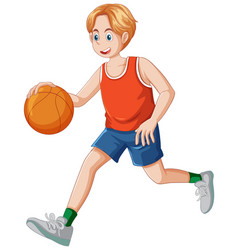 Teen Boy Playing Basketball