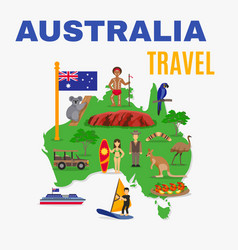 Australia Travel Map Poster