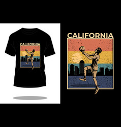 California Basketball Retro T Shirt Design