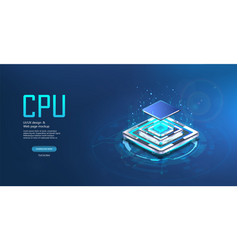 Cpu Computer Processor In Isometric View 3d