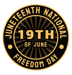 Juneteenth Or June 19th Day Badge Logo Emblem