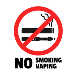 No Smoking And Vaping Prohibition Sign Flat