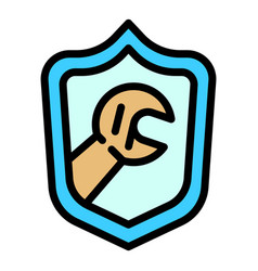 Repair Shield Icon Flat