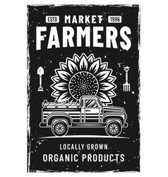 Farmers Market Poster In Black And White Style