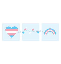 Transgender Support Set Square Cards