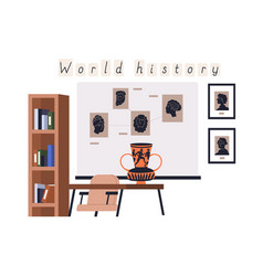 World History Classroom With Desk Whiteboard