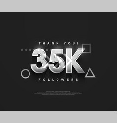 35k Followers Background Thank You With Silver