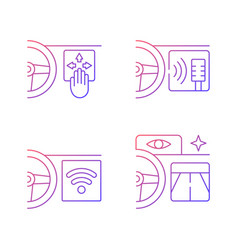 Advanced Car Technologies Gradient Linear Icons