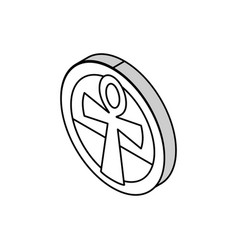 Cross Ankh Isometric Icon